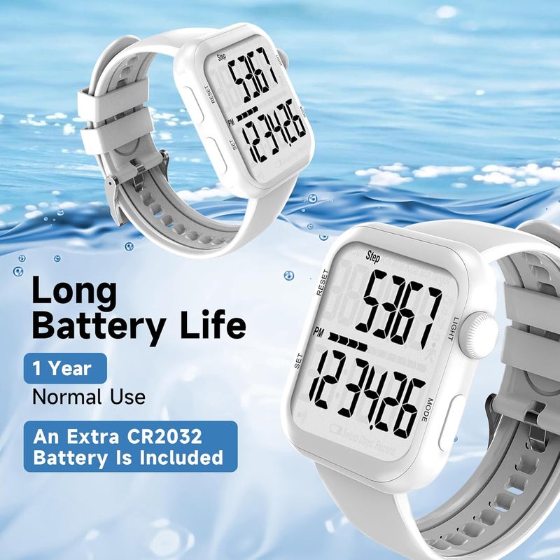 CHAMPOWER Pedometer Watch, Multi-Function Pedometer for Walking Steps and Miles, 3D Super Accurate Step Counter, Track Steps for Men Women Seniors - Image 4